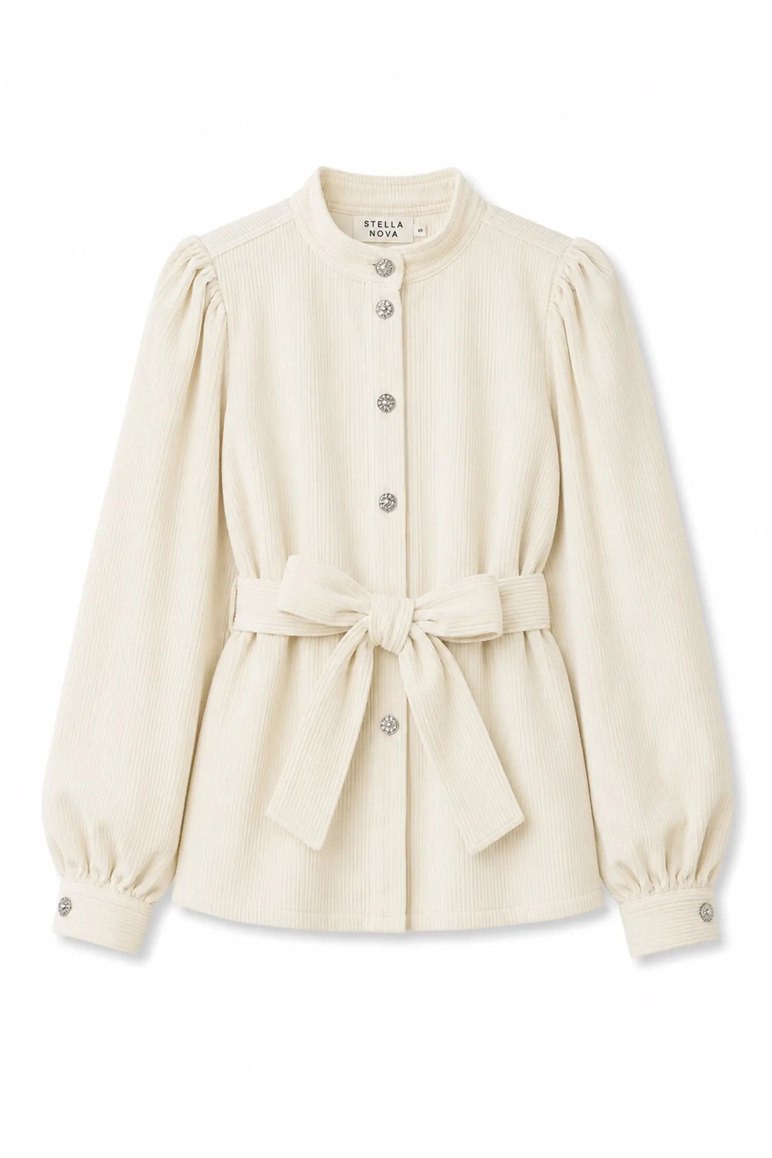 Stella Nova Corduroy shirt with belt Shirt 030 Vanilla
