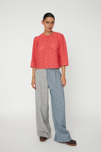 Cotton Lace Blouse - Summer Coral