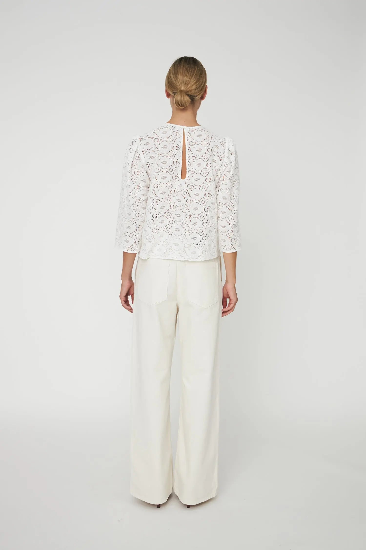 Stella Nova Cotton Lace Blouse Blouse 001 White
