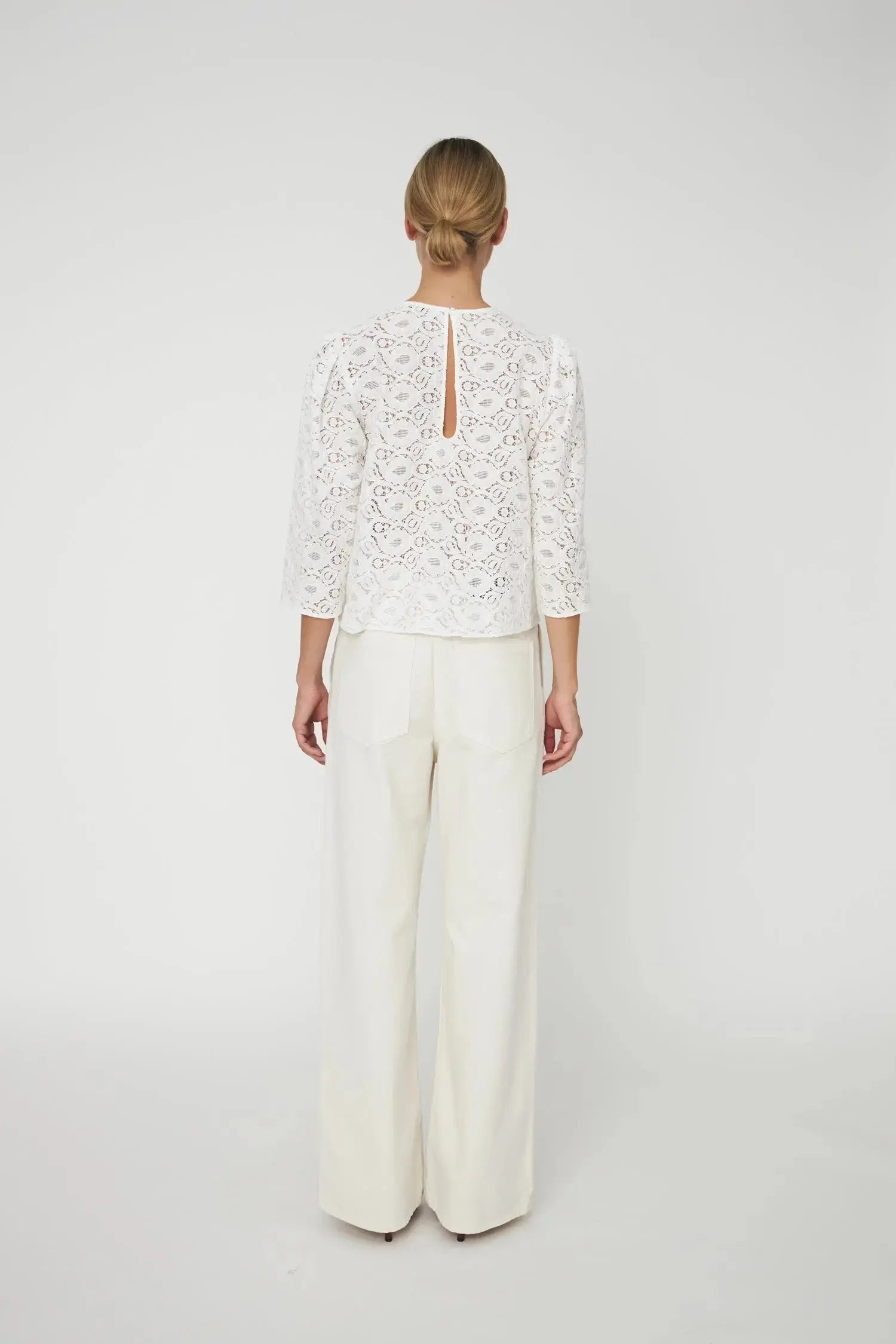 Stella Nova Cotton Lace Blouse Blouse 001 White