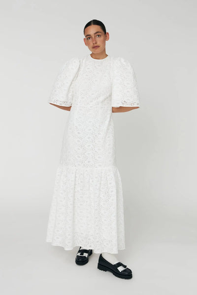 white christmas dresses Cotton Lace Maxi Dress