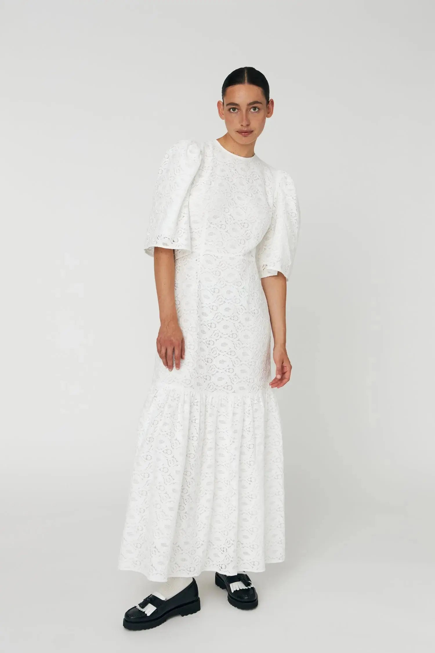 Stella Nova Cotton Lace Maxi Dress Dress 001 White