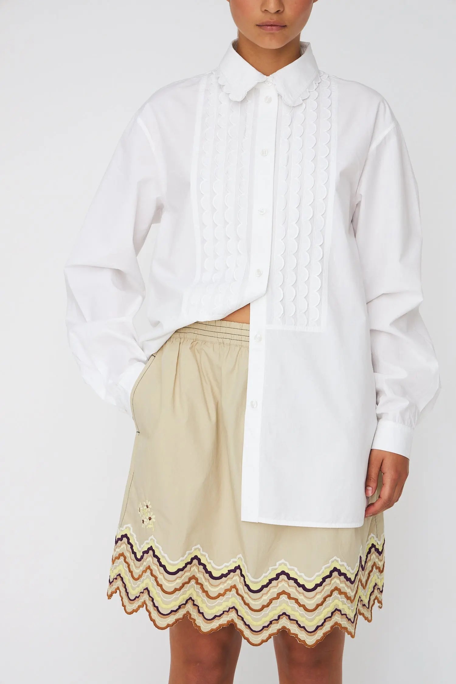 Stella Nova Cotton Poplin Shirt Shirt 001 White