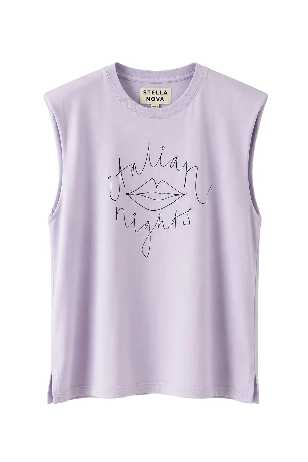 Stella Nova Cotton t-shirt with shoulderpads T-shirt 523 Light Purple