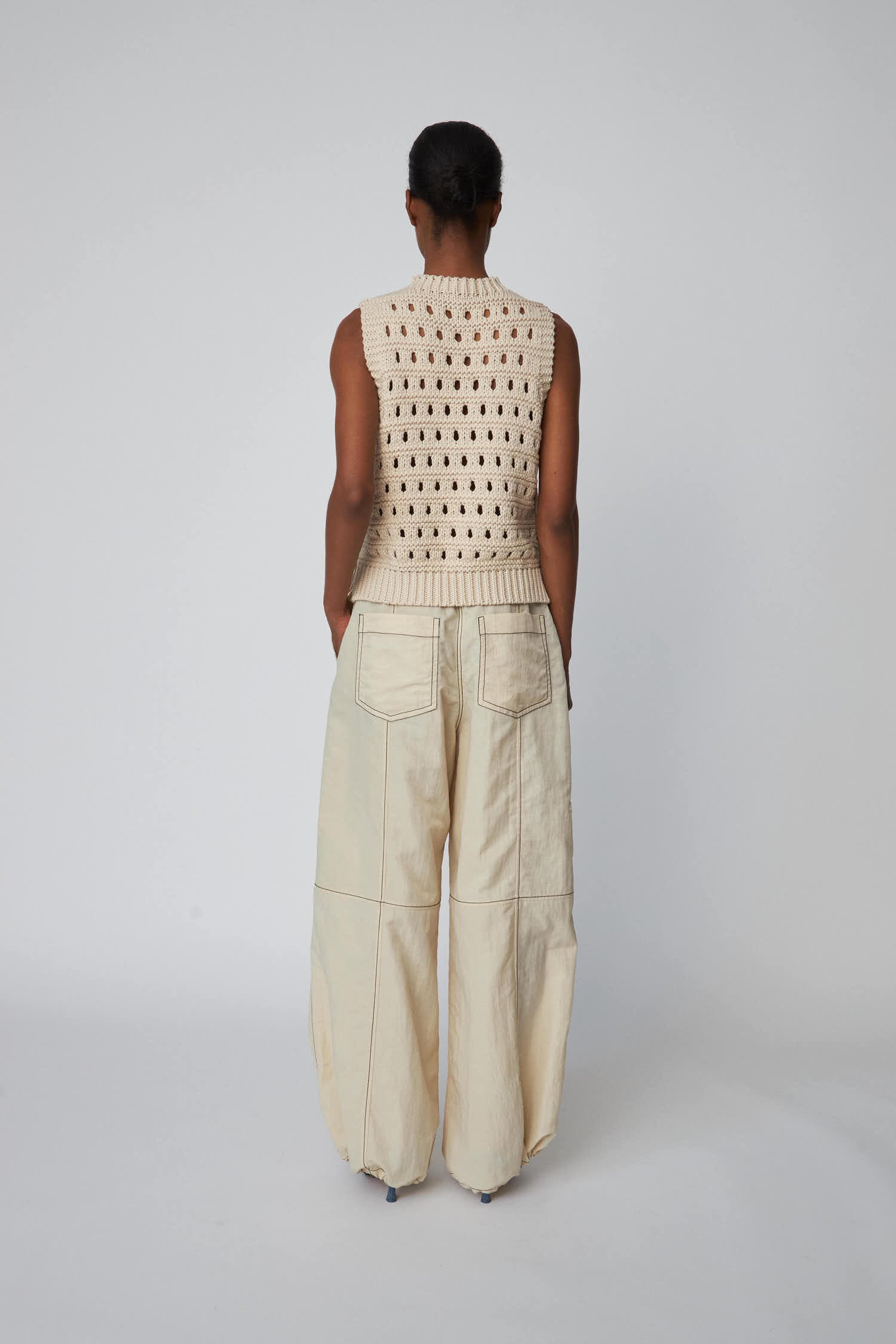 Stella Nova Cotton Stitch Vest Slipover 029 Creme