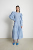 Cotton dress with all over embroidery - Light Blue