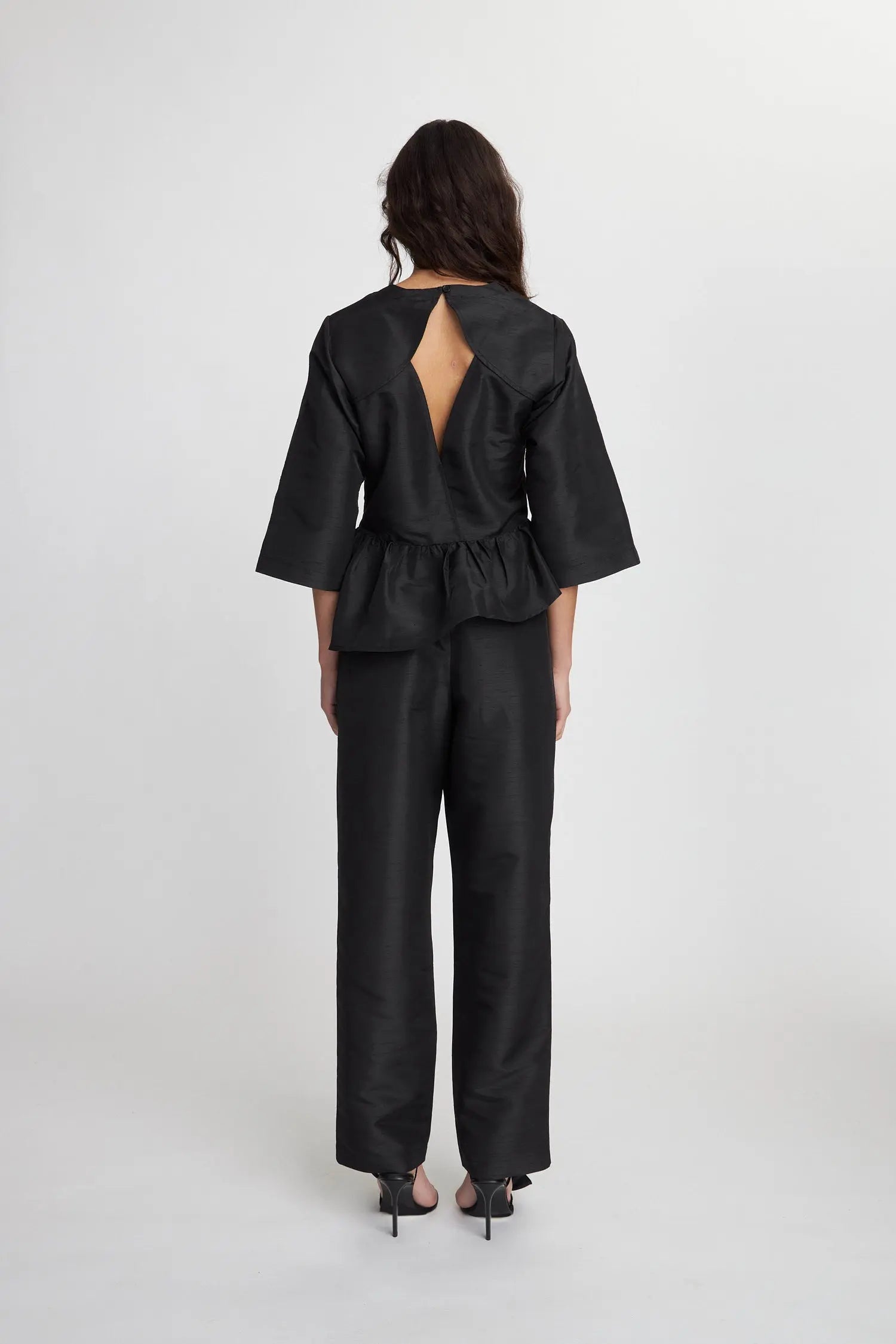 Stella Nova Crispy peplum blouse Blouse 999 Black