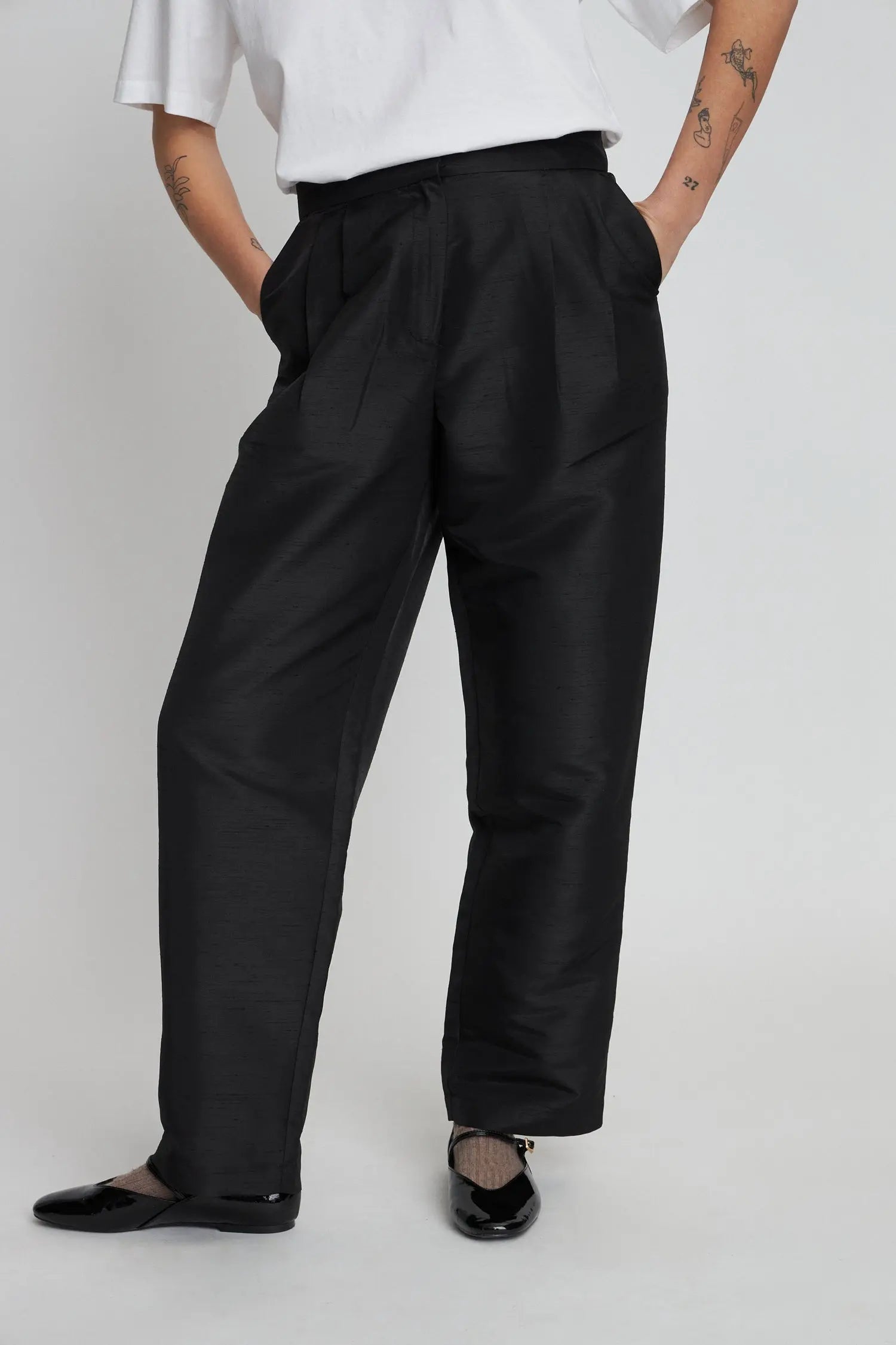 Crispy pleated pant - Black
