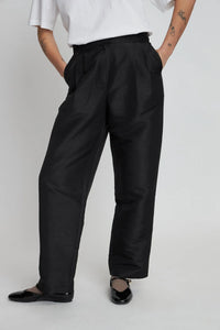 Crispy pleated pant - Black