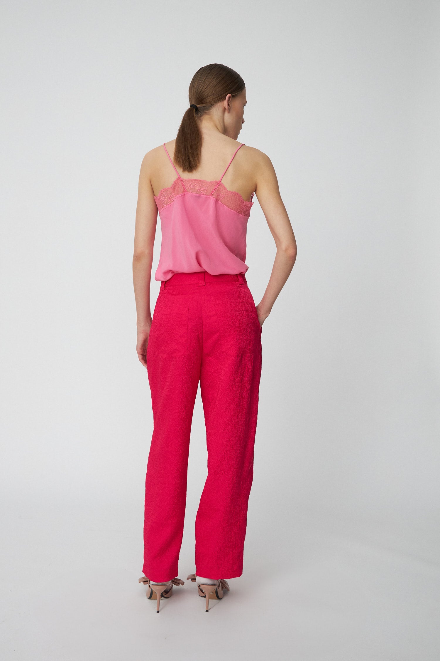 Stella Nova Cropped Crinkle Pants Pants 628 Wild Cherry