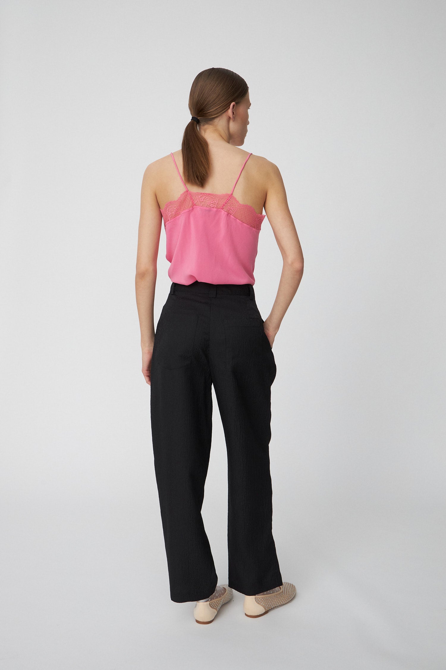 Stella Nova Cropped Crinkle Pants Pants 999 Black