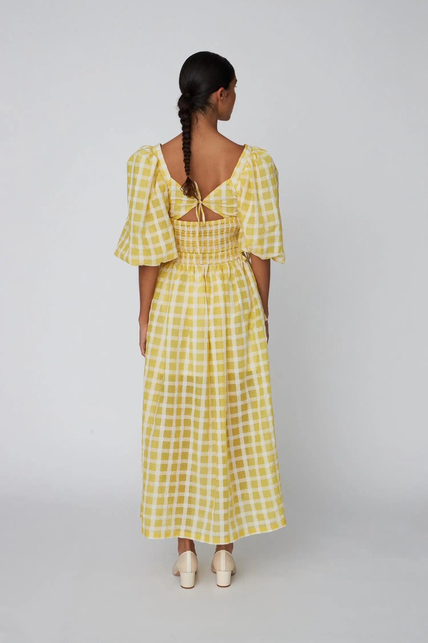 Stella Nova Delicate Checked Maxi Dress Dress 146 Lovely Yellow