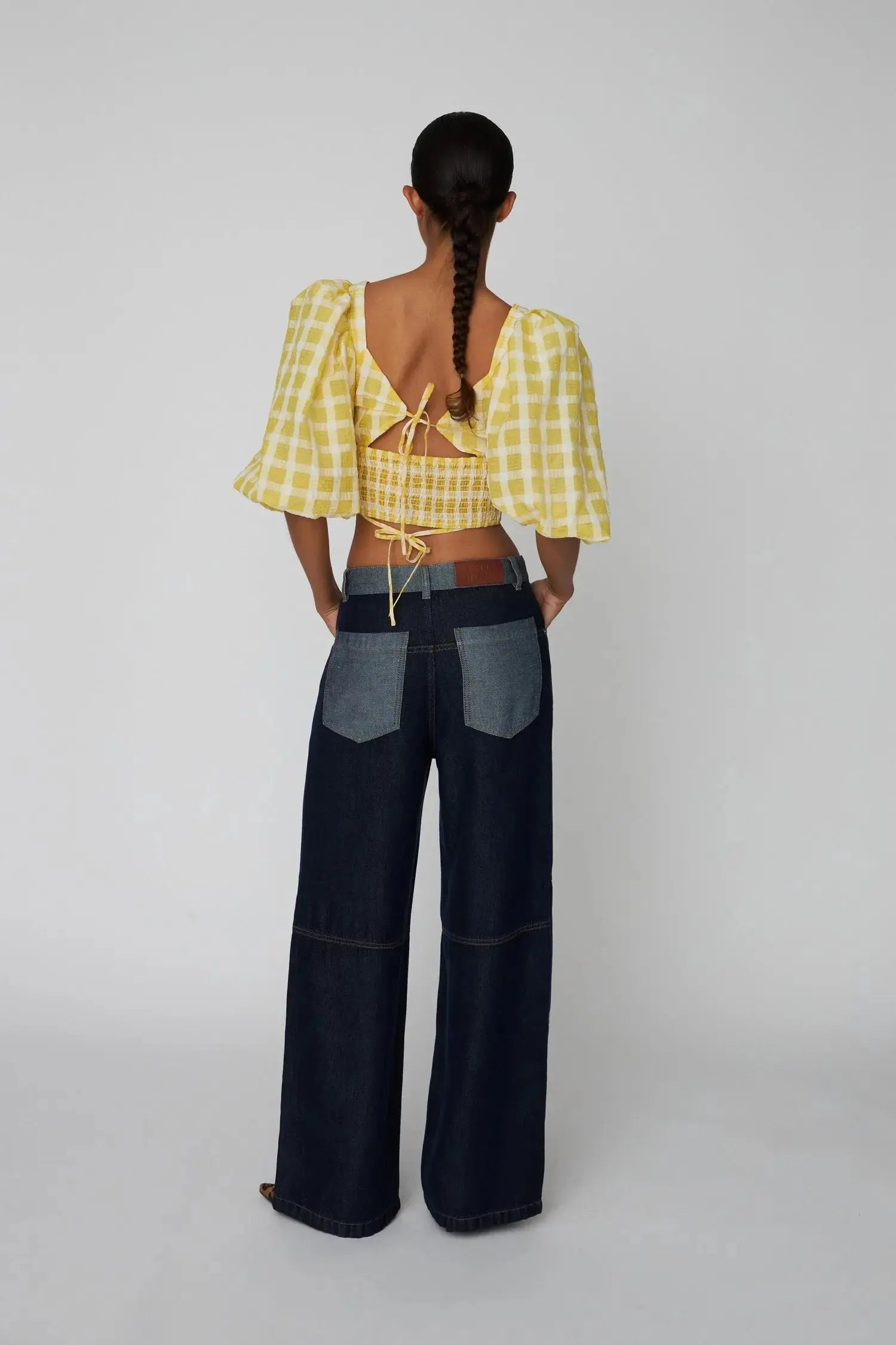 Delicate Checked Maxi Dress - Lovely Yellow