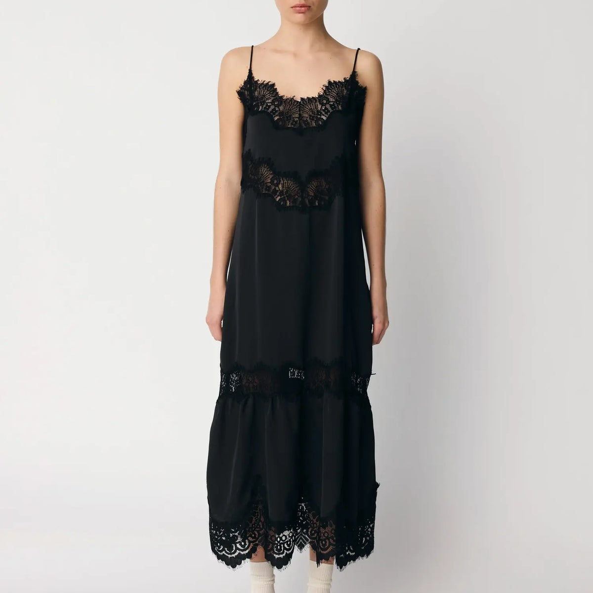 black lace slip dress Delicate Lace Slip Dress