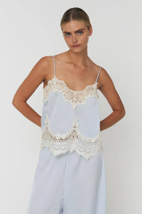 Delicate Lace Top - Dust Blue