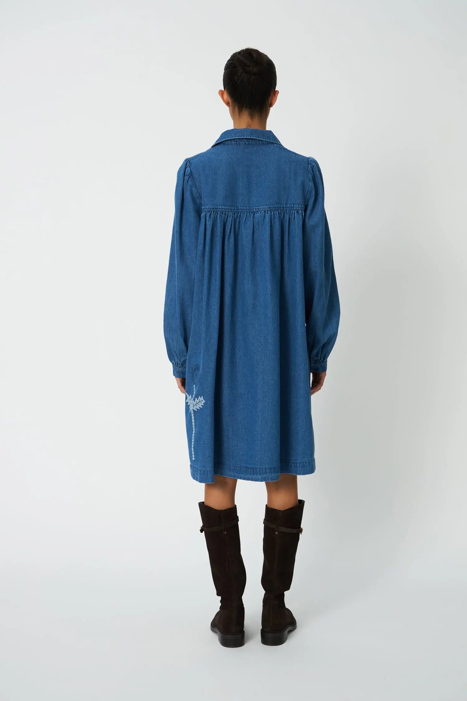 Stella Nova Denim Dress with Artwork Dress 305 Denim Blue