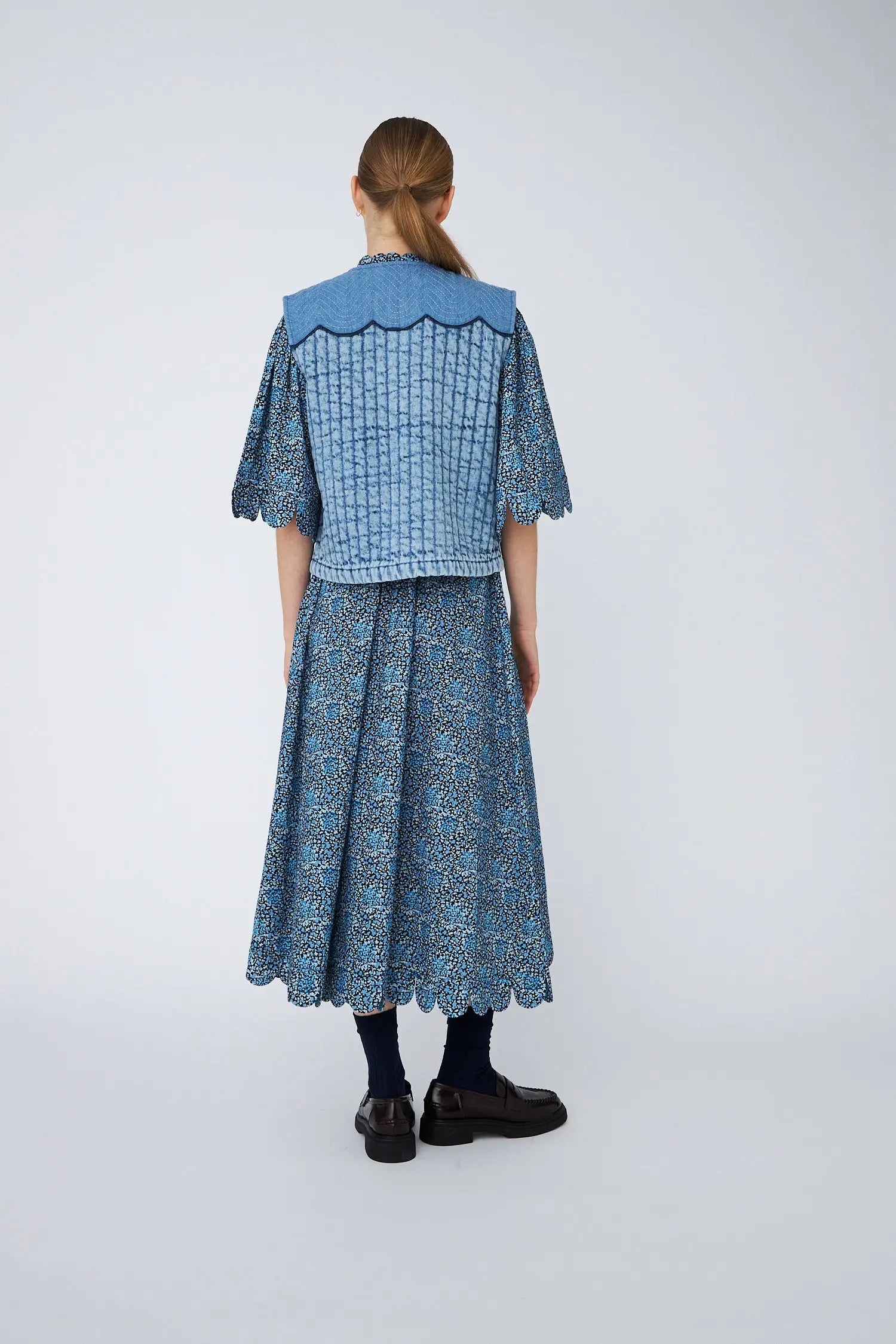 Stella Nova Denim Quilted Vest Vest 305 Denim Blue