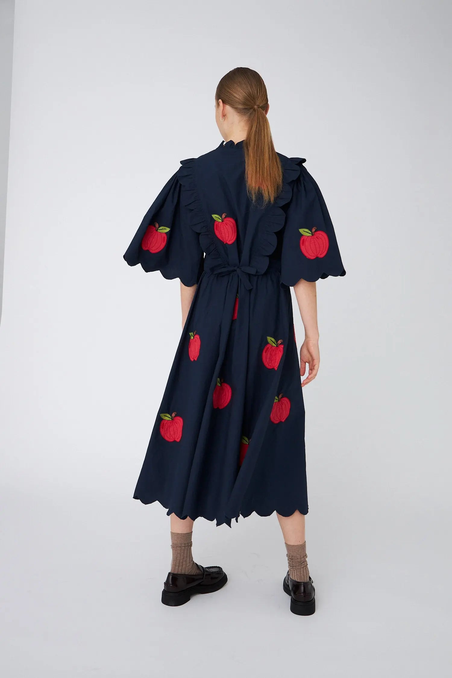 Stella Nova Embroidered Cotton Midi Dress Dress 395 Navy