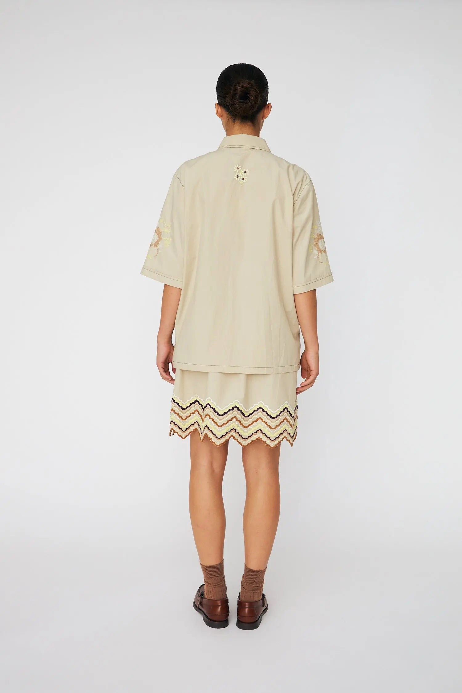 Stella Nova Embroidered Short Sleeved Shirt Shirt 198 Army Touch
