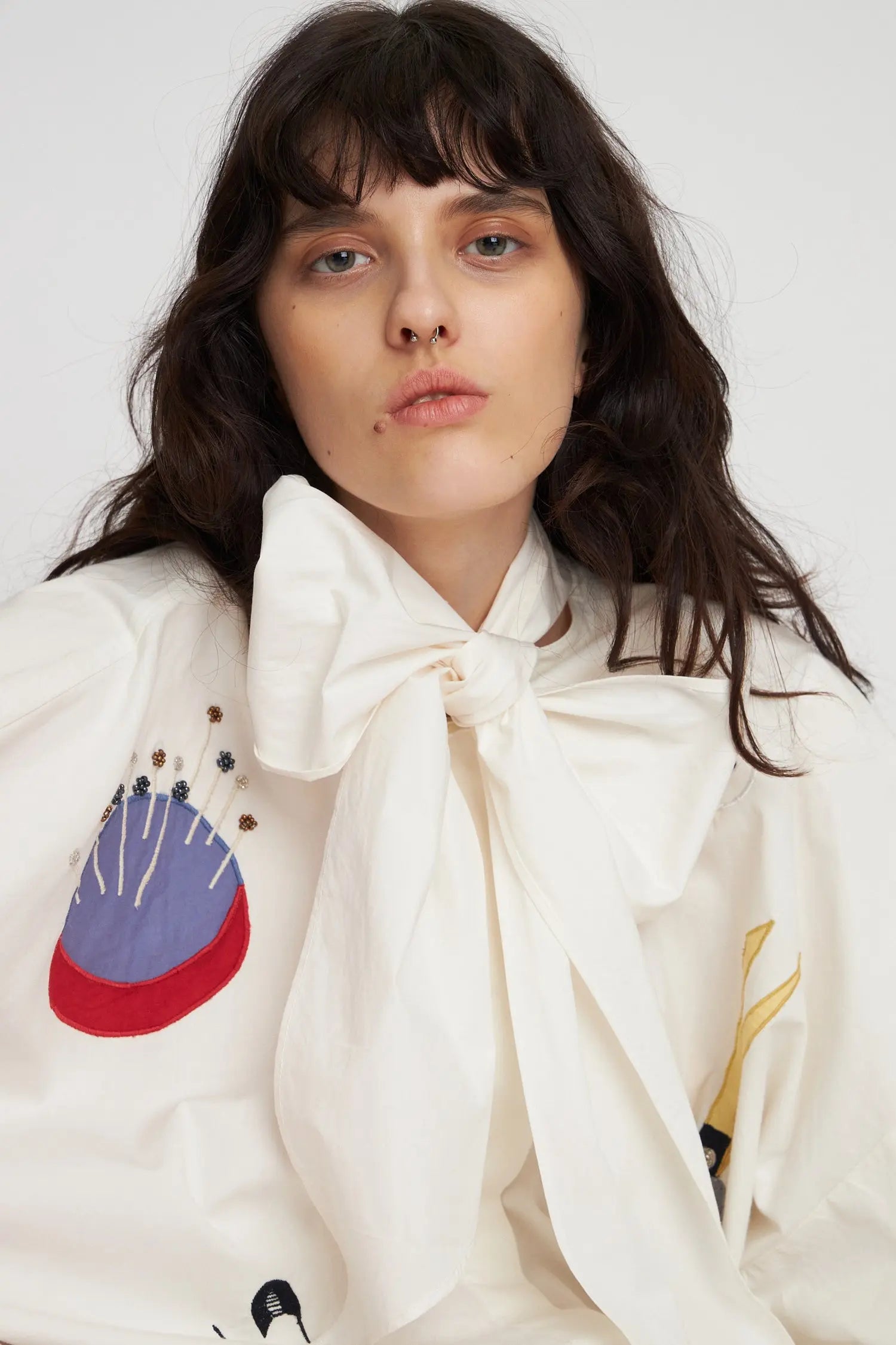 Stella Nova Embroidered shirt dress Shirt Dress 105 Creme/White