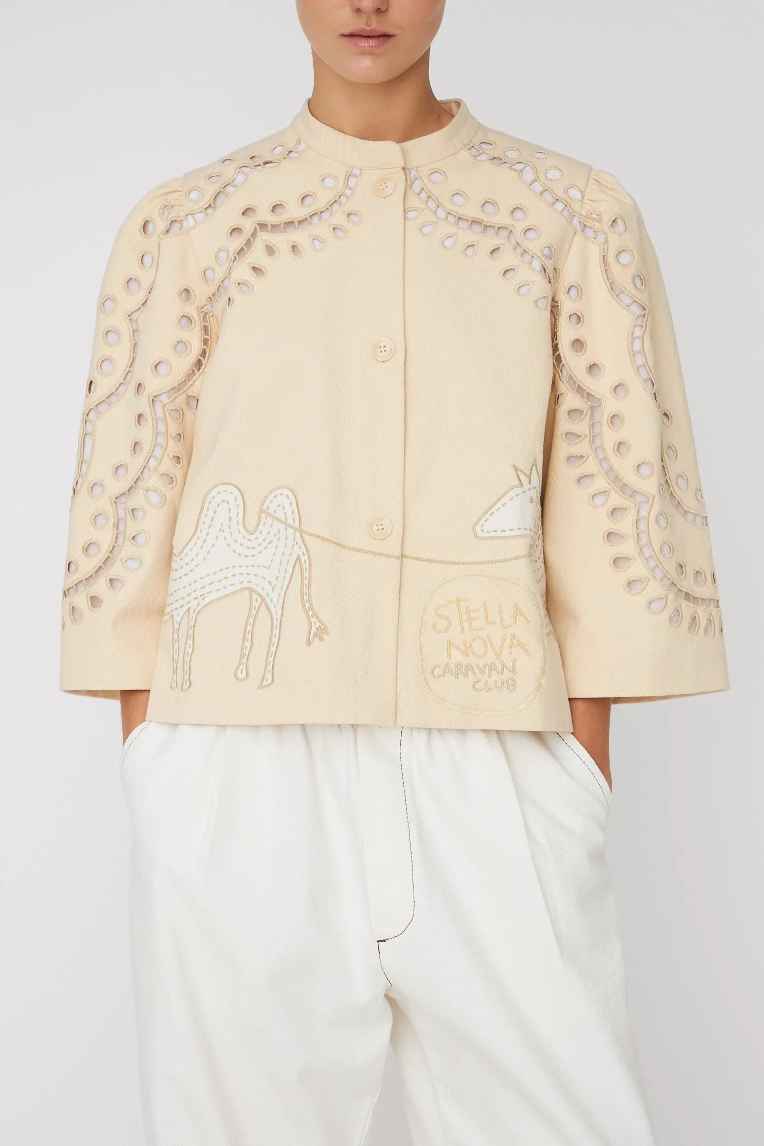 Stella Nova Embroidery Anglaise Jacket Jacket 036 Creme Tones