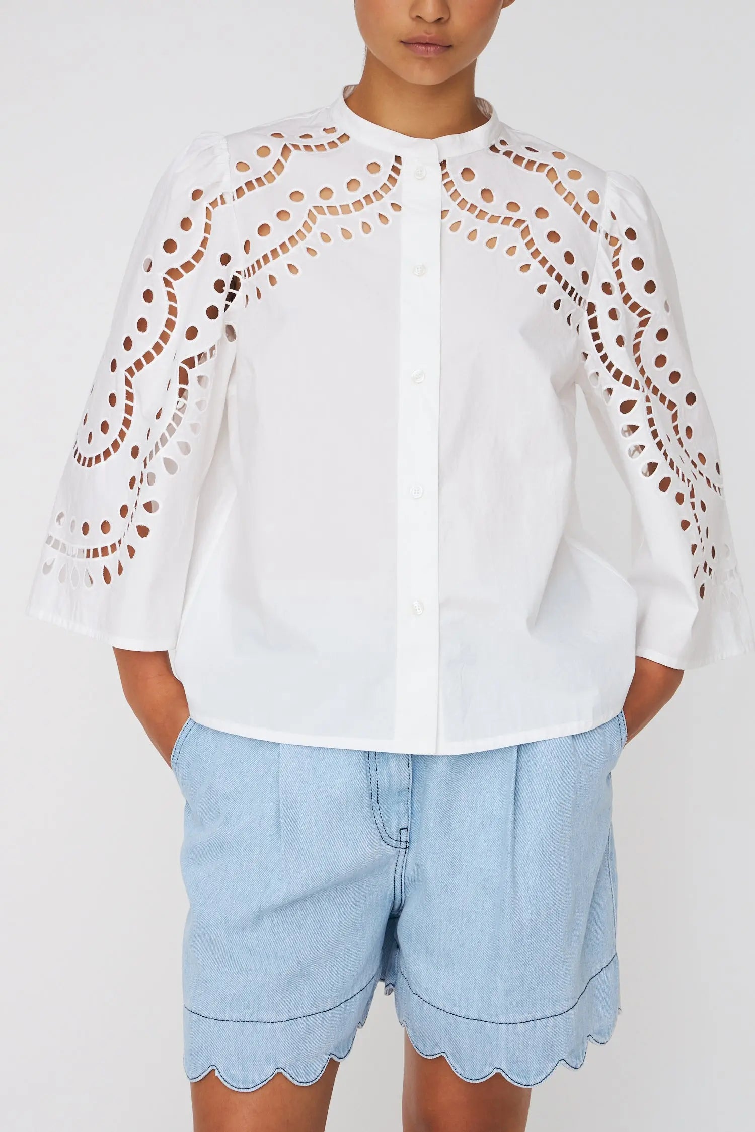 Stella Nova Embroidery Anglaise Shirt Shirt 001 White