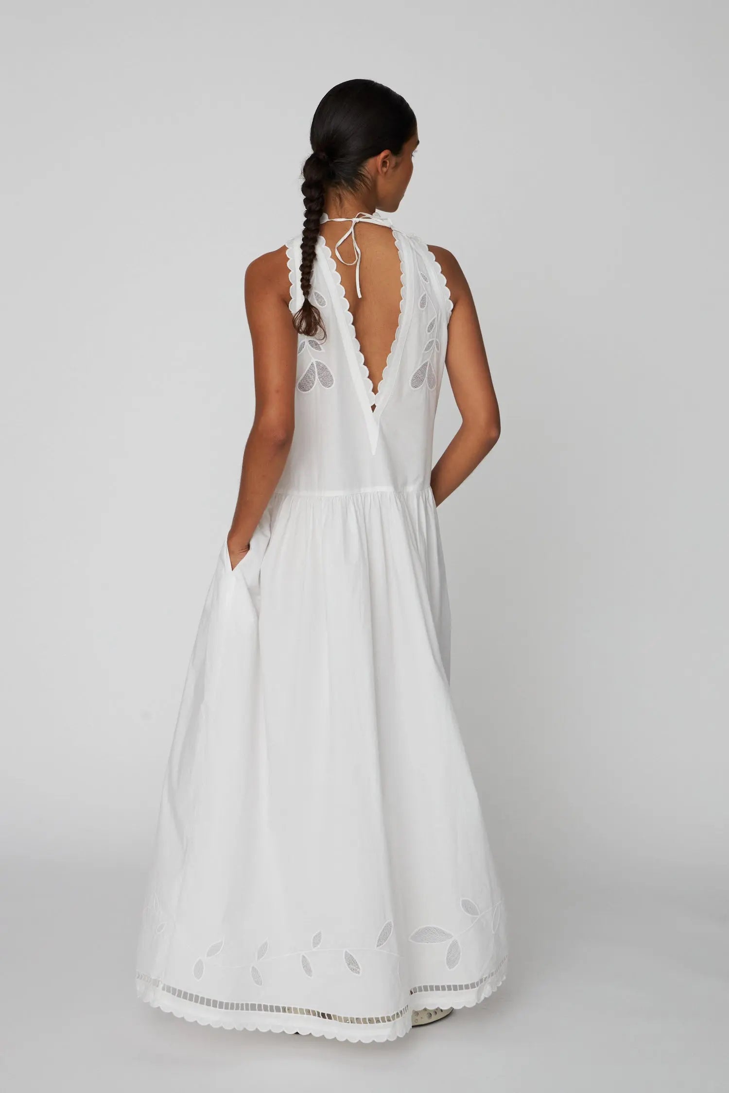 Stella Nova Embroidery Anglaise Sleeveless Maxi Dress Dress 010 Off white