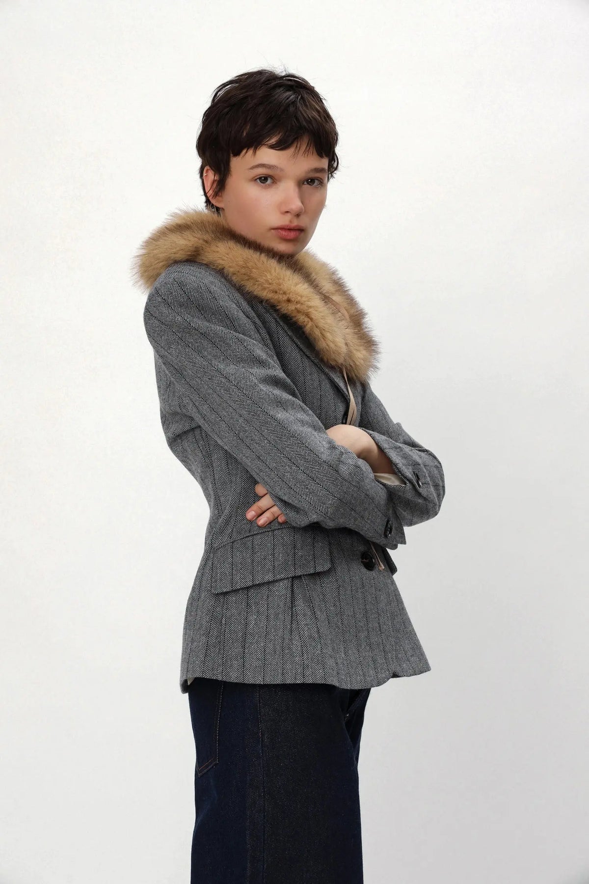 Stella Nova Faux Fur Collar Collar 869 Brown
