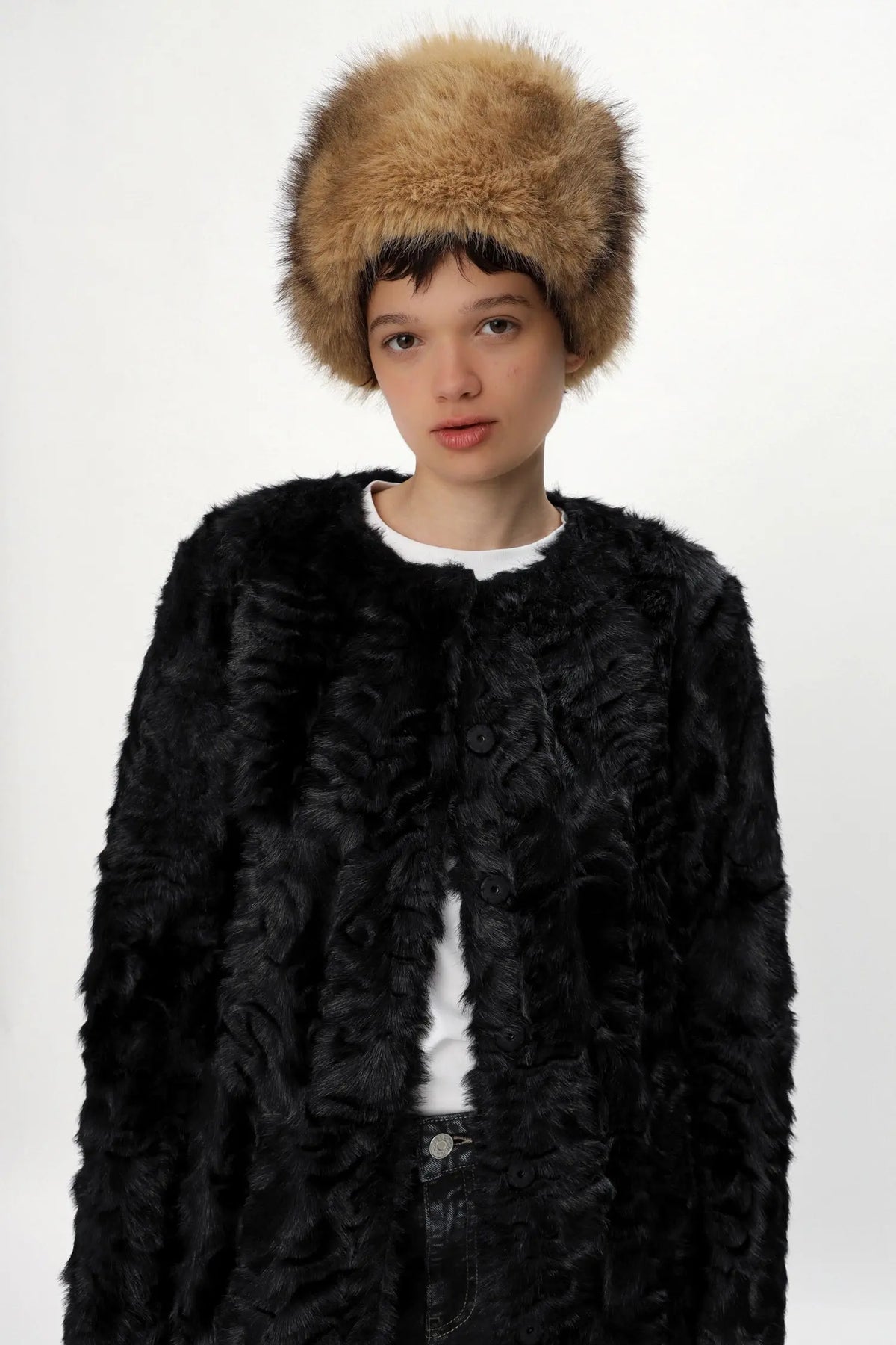 Stella Nova Faux Fur Hat Hat 862 Soft Brown