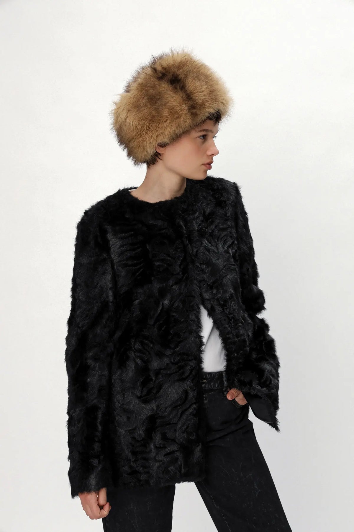 Stella Nova Faux Fur Hat Hat 862 Soft Brown
