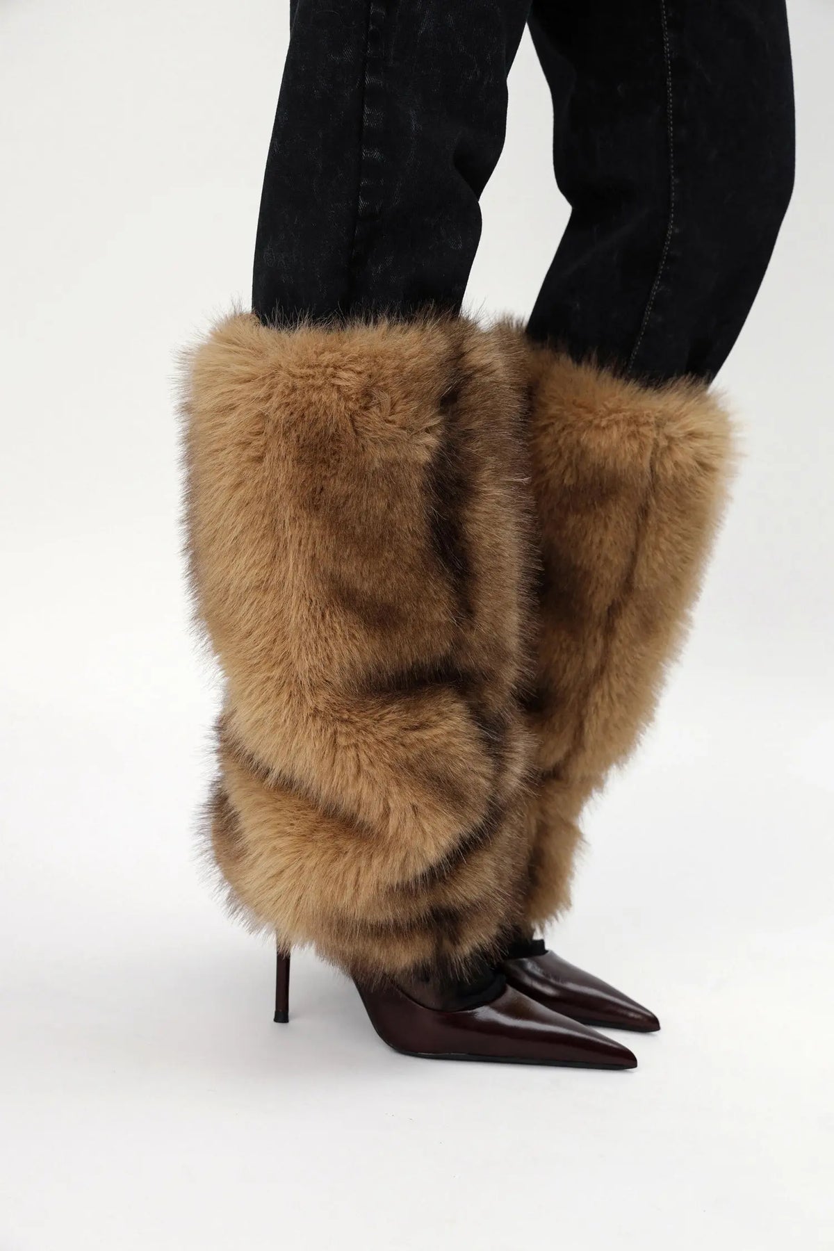 Stella Nova Faux Fur Leg Warmers Accessories 862 Soft Brown