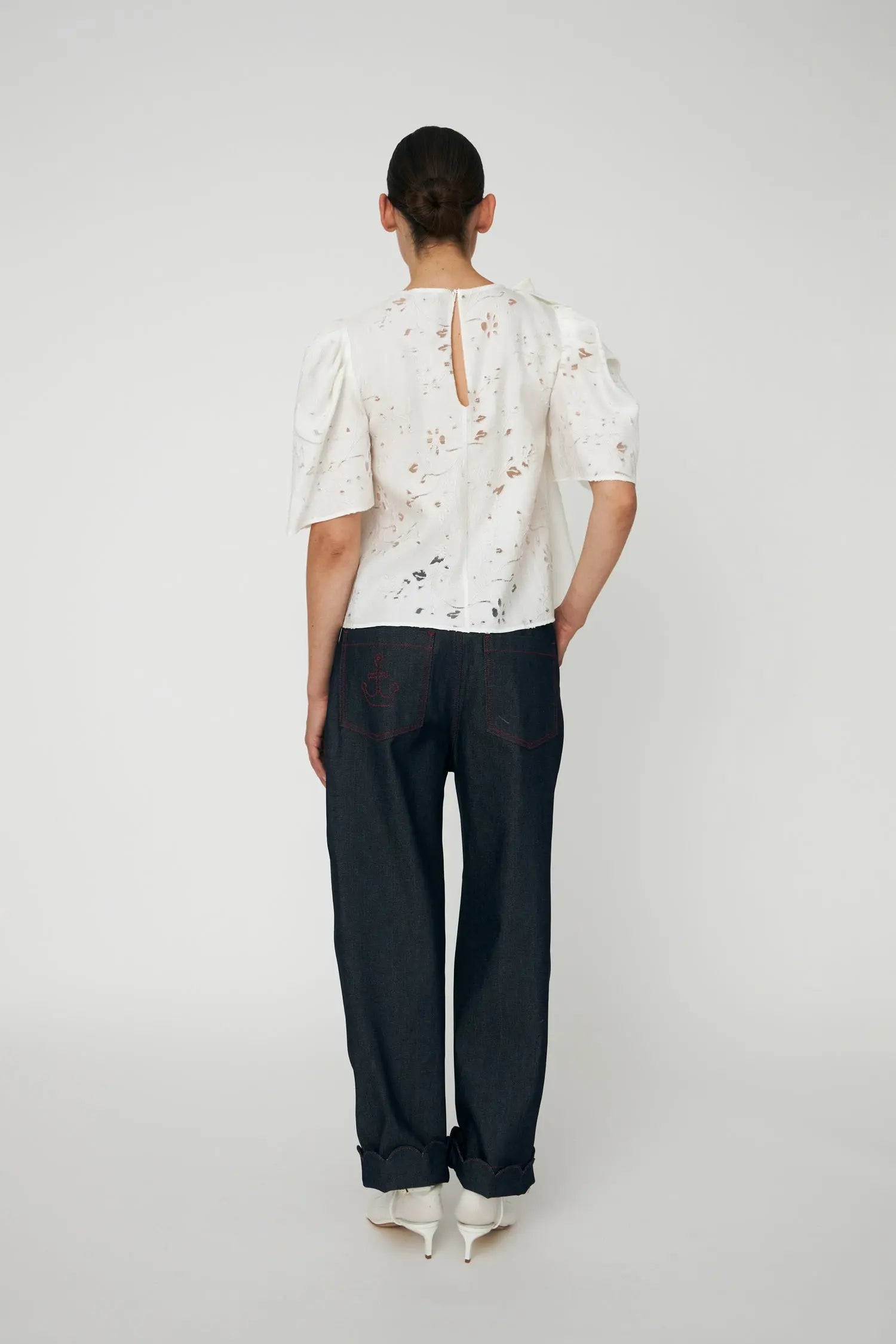 Stella Nova Festive Blouse with Bow Blouse 001 White