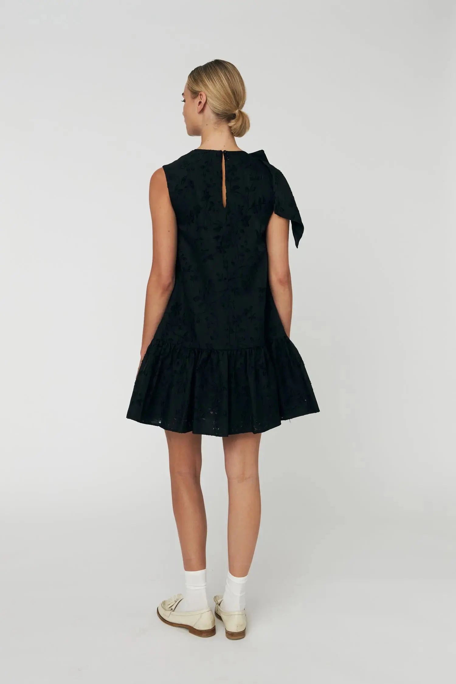 Stella Nova Festive Mini Dress with Bow Dress 999 Black