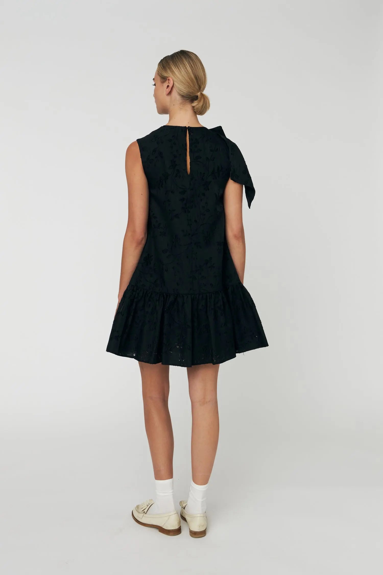 Stella Nova Festive Mini Dress with Bow Dress 999 Black