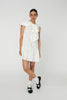 Festive Mini Dress with Bow - White