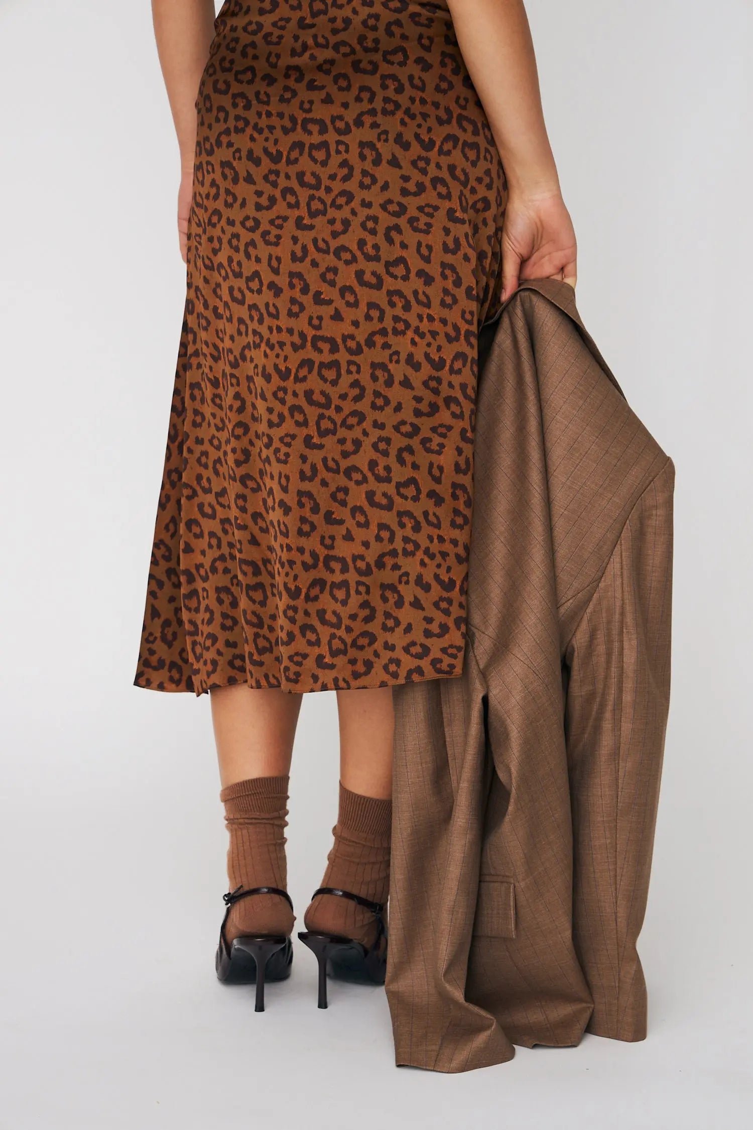 Stella Nova Fitted Midi Animal Printed Dress Dress 081 Leopard