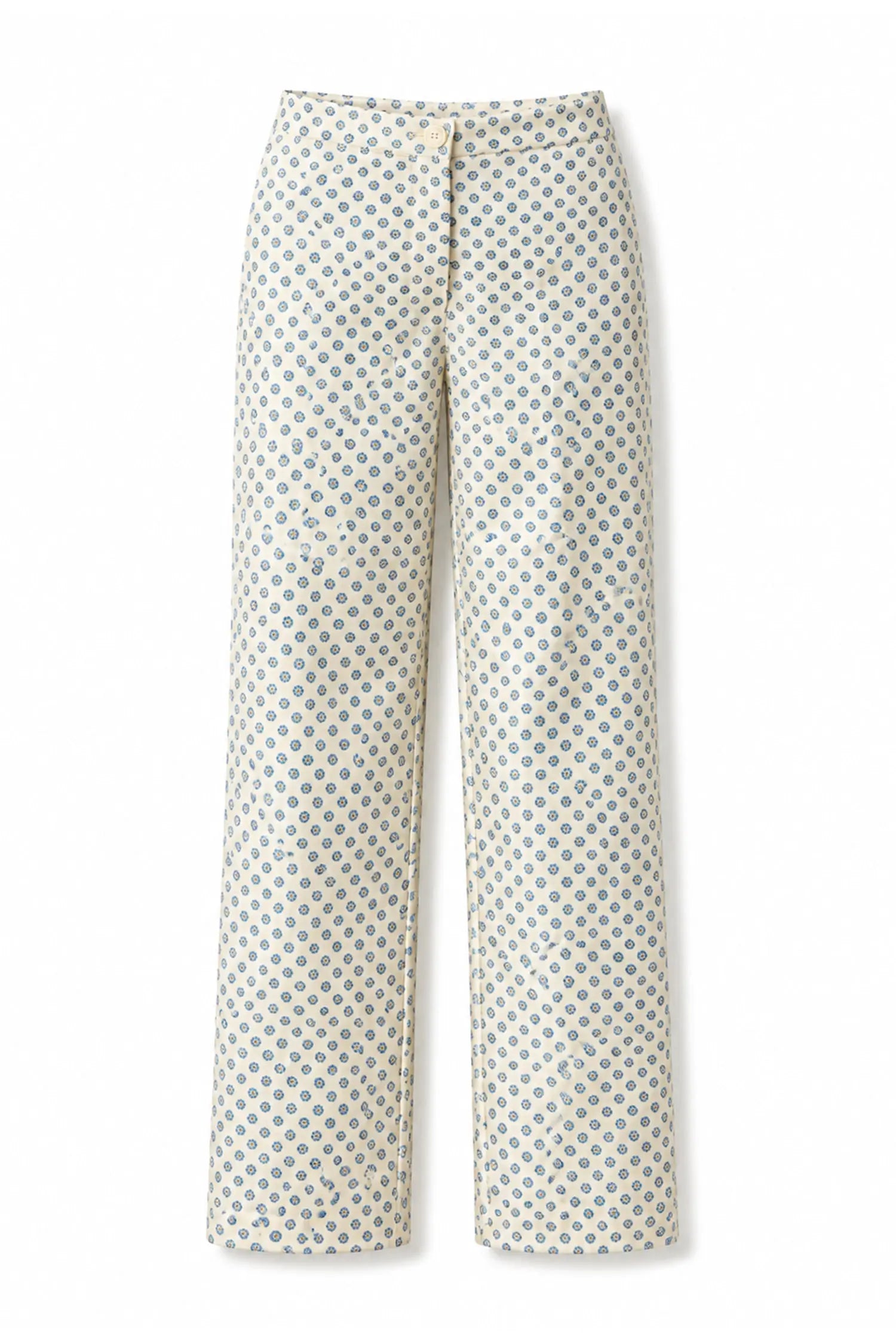 Stella Nova Flower printed suiting pants Pants 234 Happy Blue Flowers