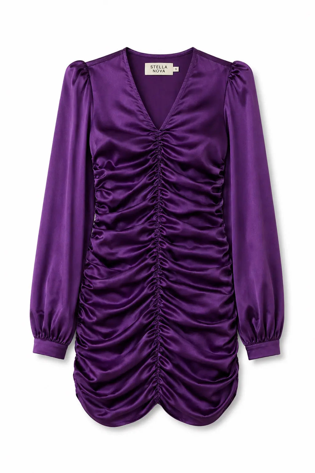 Stella Nova Hammered silk mini dress Dress 542 Seductive Purple