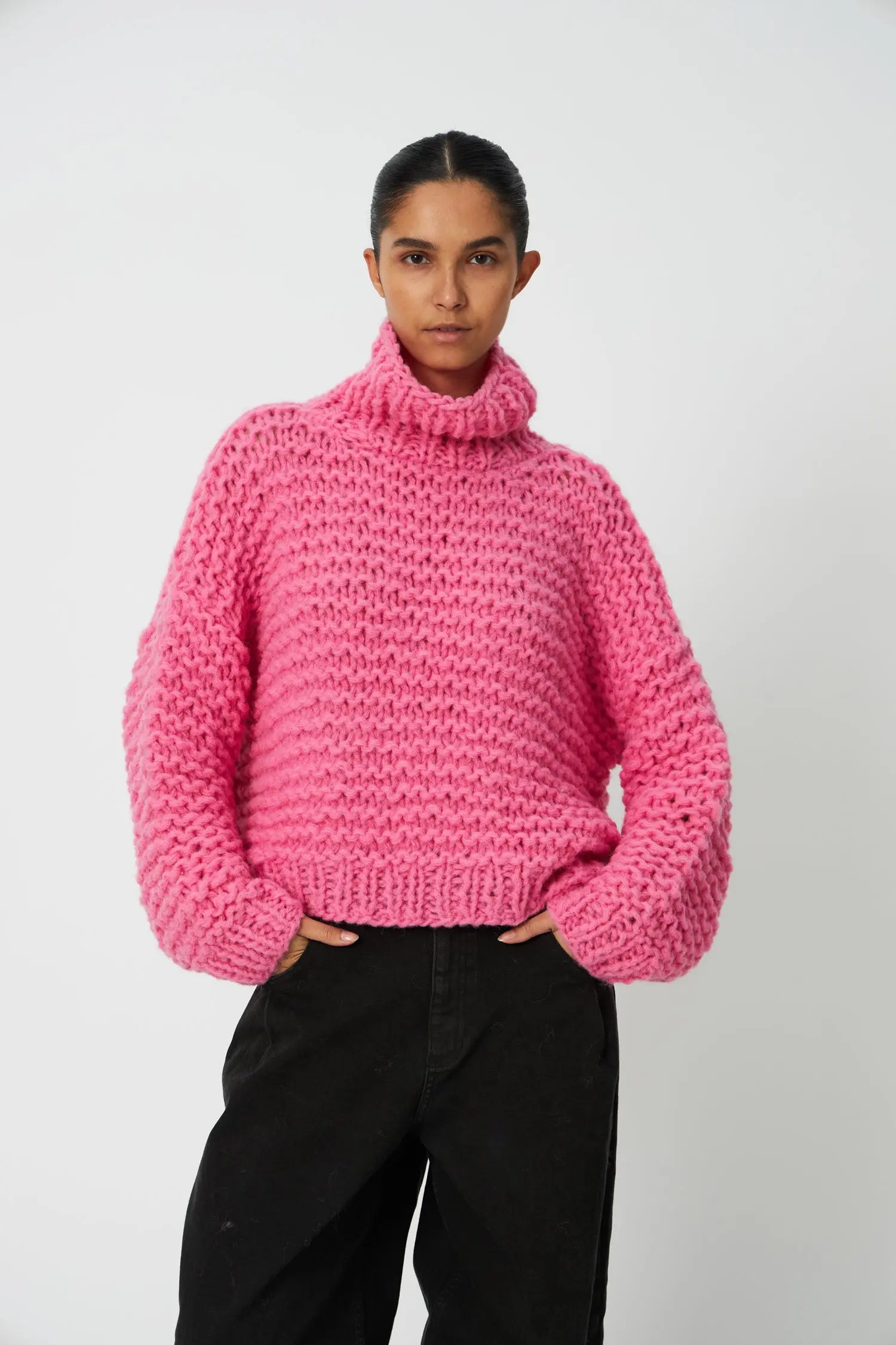 Stella Nova Handknitted Peru Sweater Sweater 567 Amazing Pink
