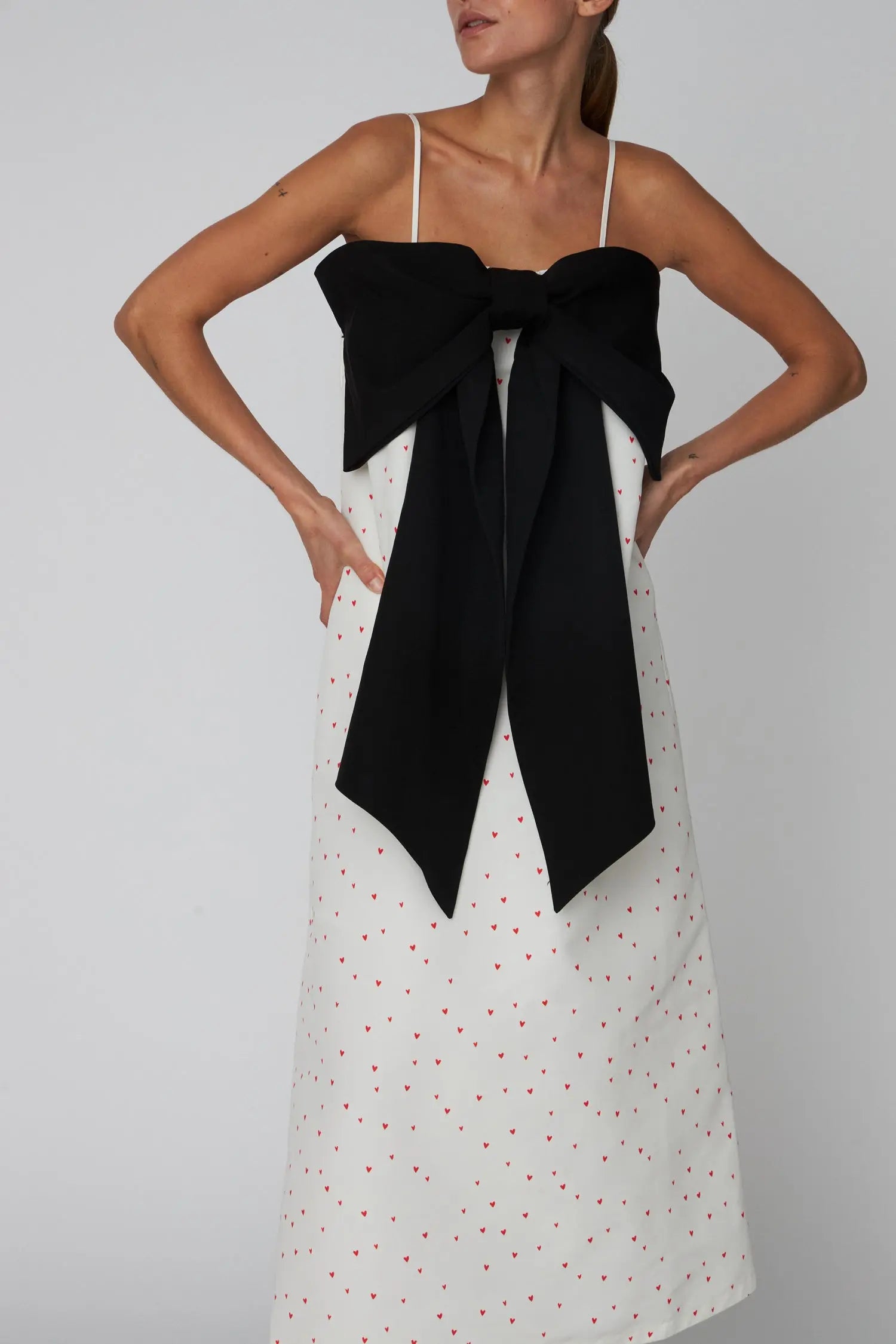 Stella Nova Heart Printed Bow Dress Dress 371 Hearts