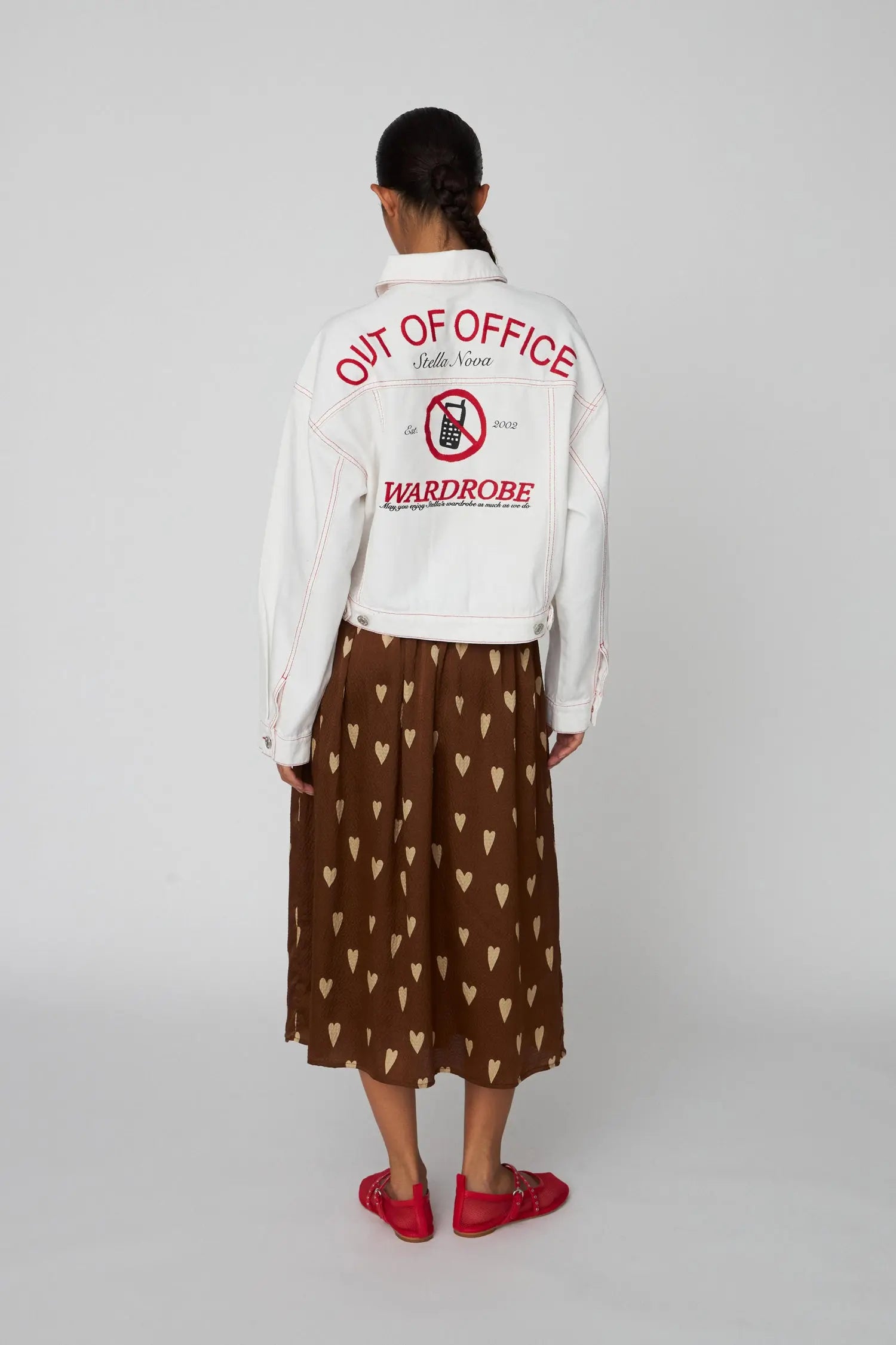 Stella Nova Heart printed Silk Skirt Skirt 371 Hearts