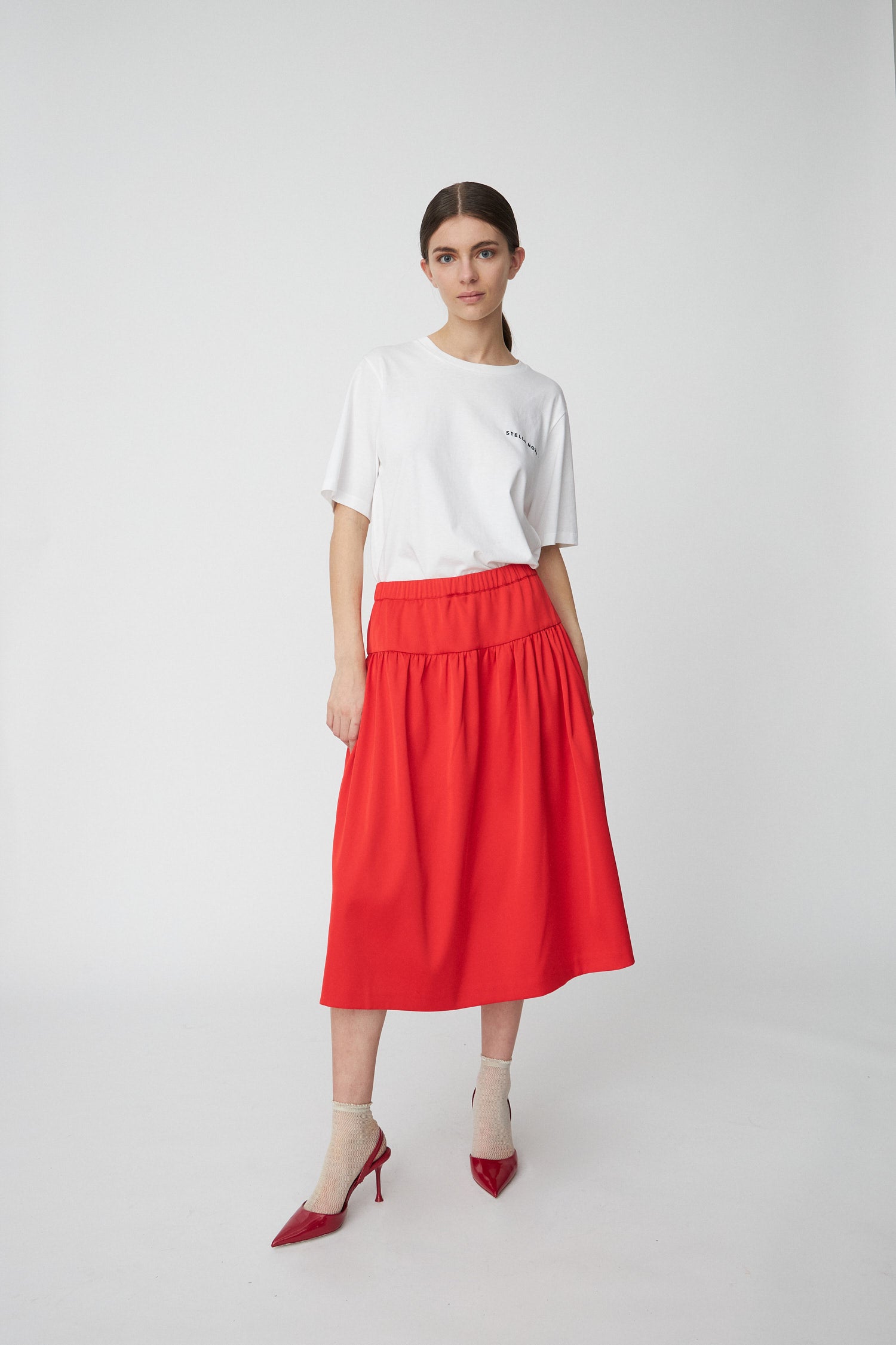 Stella Nova Heavy Sateen Skirt Skirt 418 Flame Red