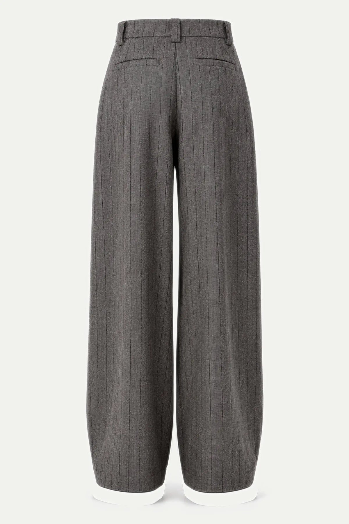 Stella Nova Herringbone Wool Pants Pants 954 Dark Grey Mélange