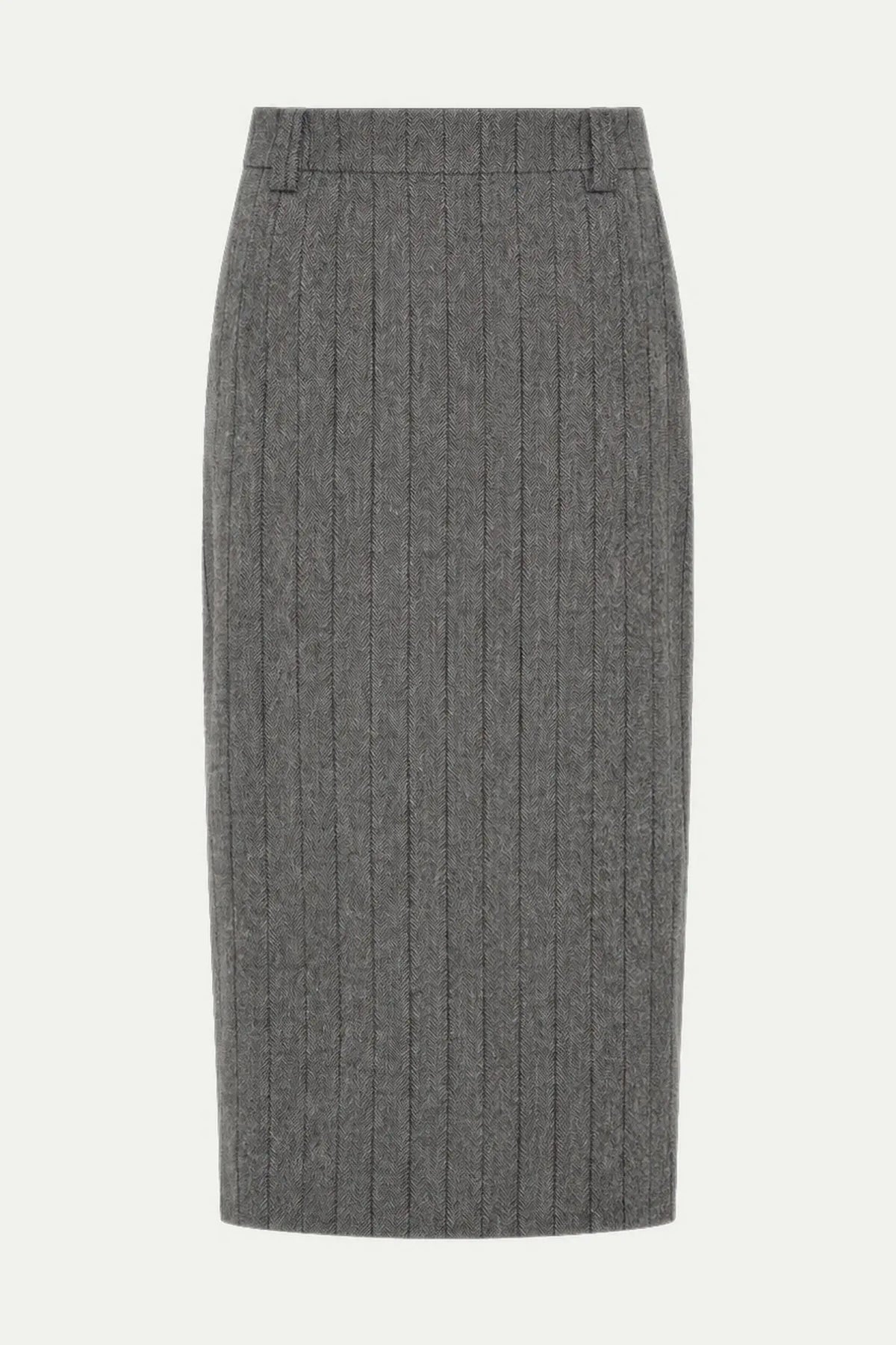 Stella Nova Herringbone Wool Pencil Skirt Skirt 954 Dark Grey Mélange