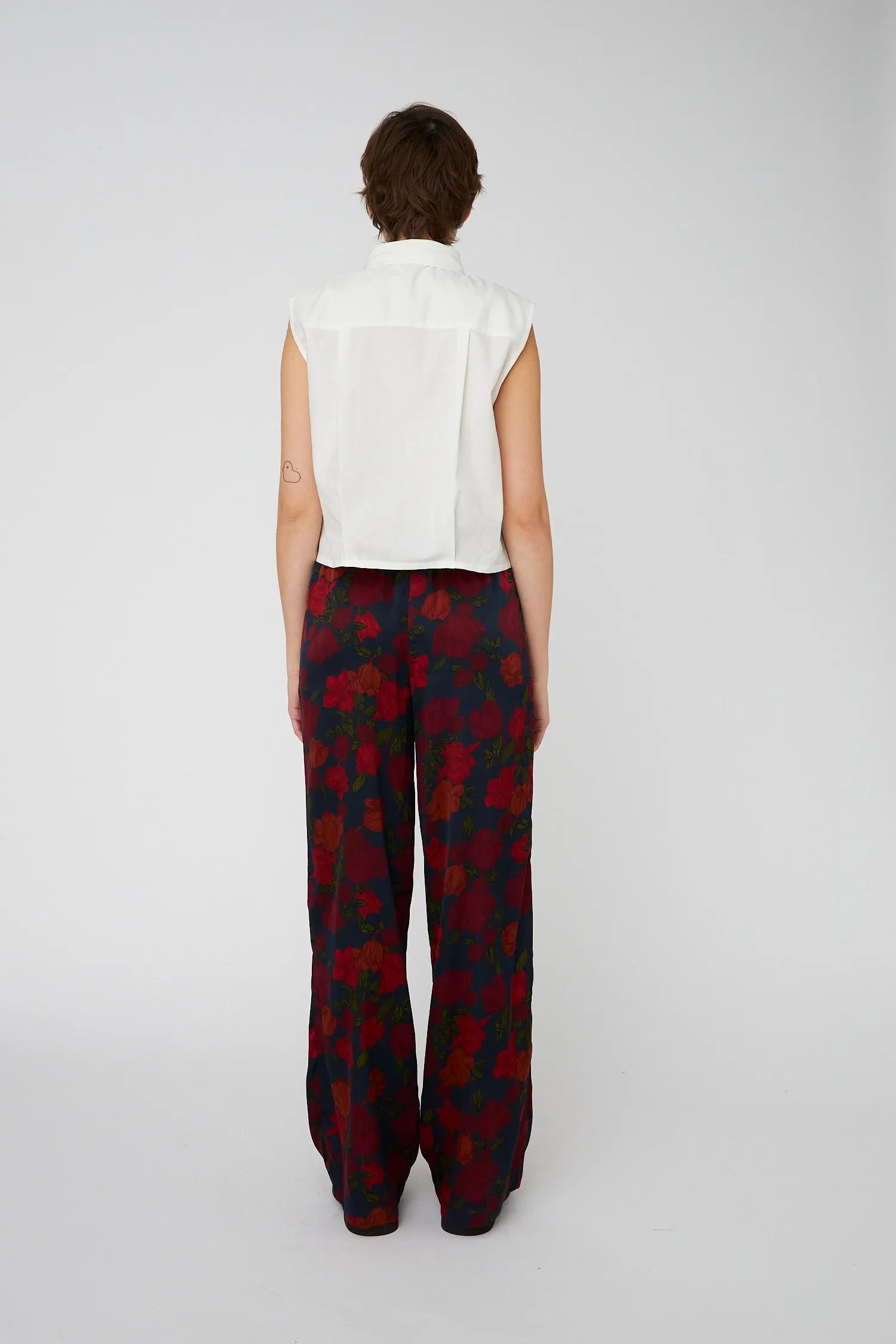 Stella Nova High-Waist Silk Pants Pants 235 Flower Forest
