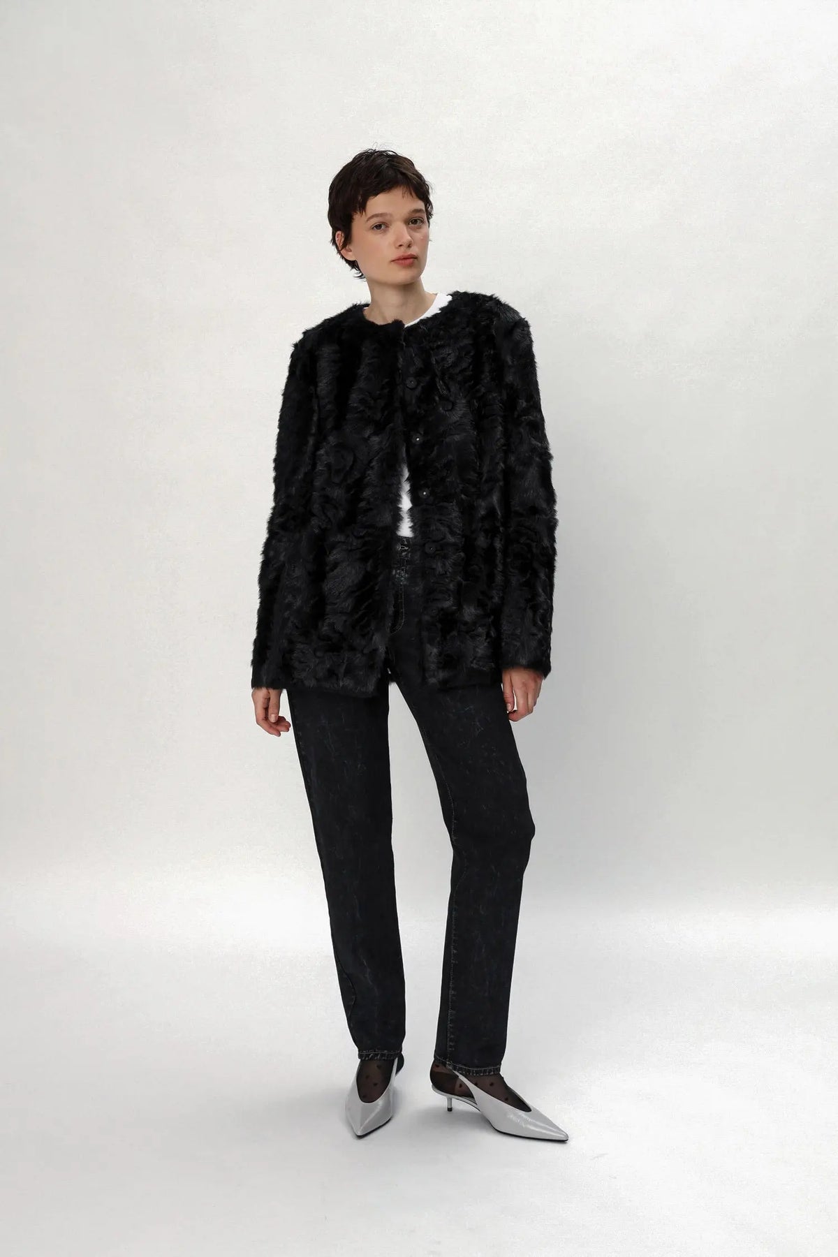 Stella Nova Imitated Fur Jacket Jacket 999 Black