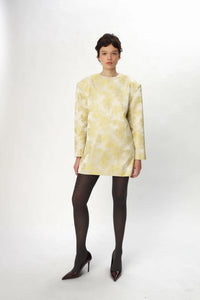 Jacquard Mini Dress - Yellow Tones