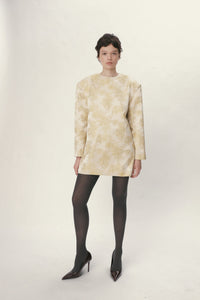 Jacquard Mini Dress - Yellow Tones