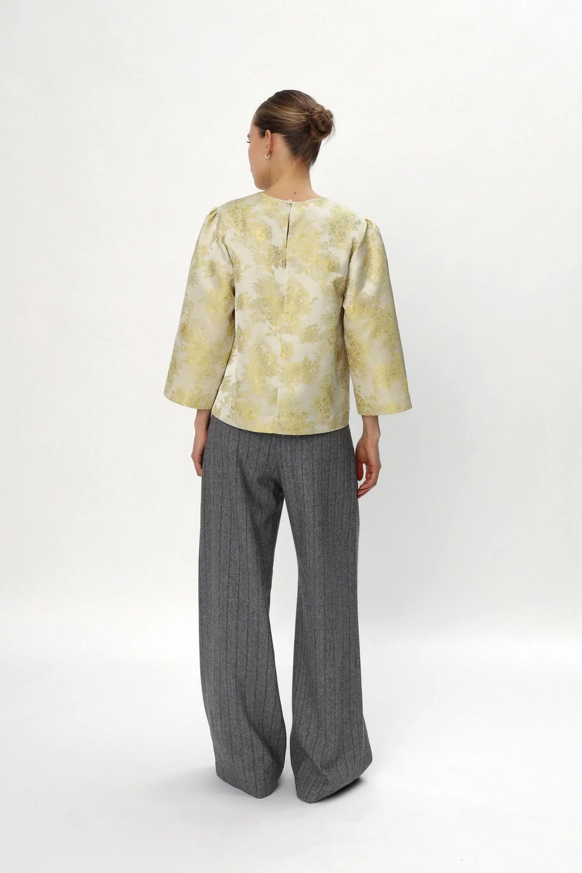 Stella Nova Jacquard Woven Blouse Blouse 145 Yellow Tones