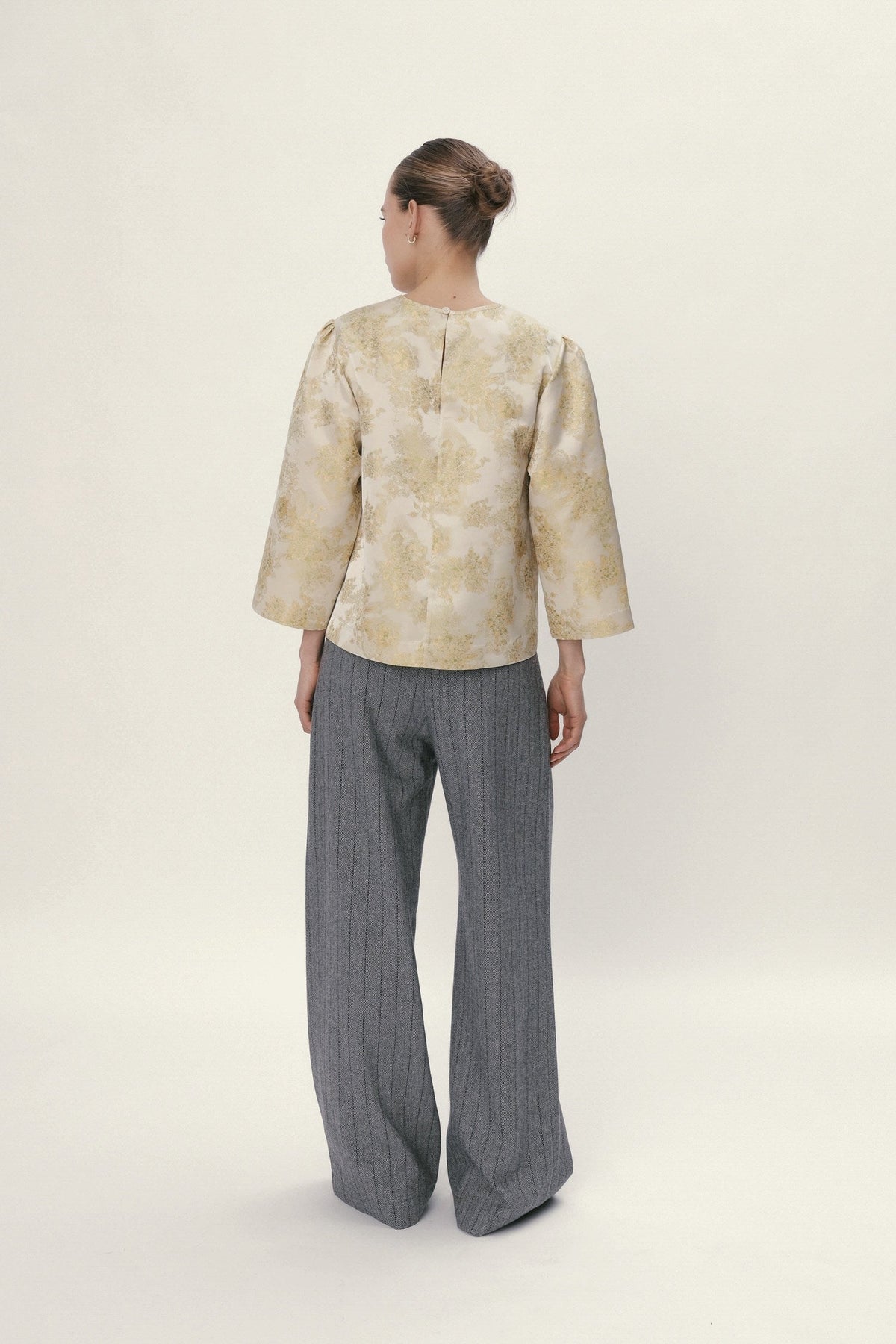 Stella Nova Jacquard Woven Blouse Blouse 145 Yellow Tones